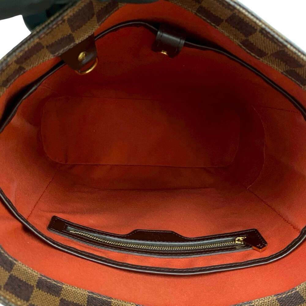 LOUIS VUITTON Authentic Brown Damier Leather Tote Bag - Picture 9 of 10
